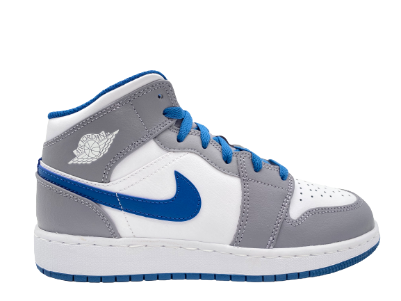 Air Jordan 1 Mid GS "True Blue Cement"